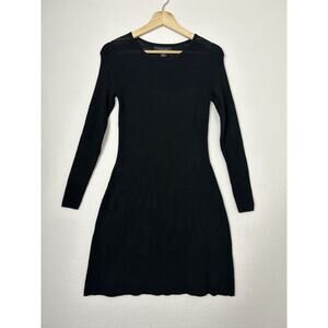 TAHARI Womens Black Dress XS Knit Long Sleeve Classic Aline Office Wear to Work